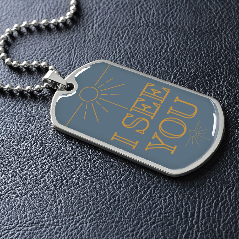 I see you dog tag necklace