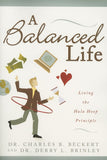 Book cover of 'A Balanced Life' with illustrations and text on a white background