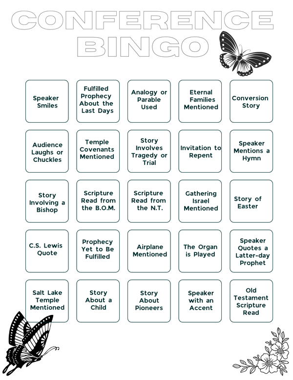 Free Conference Bingo (Adult Version - Downloadable)