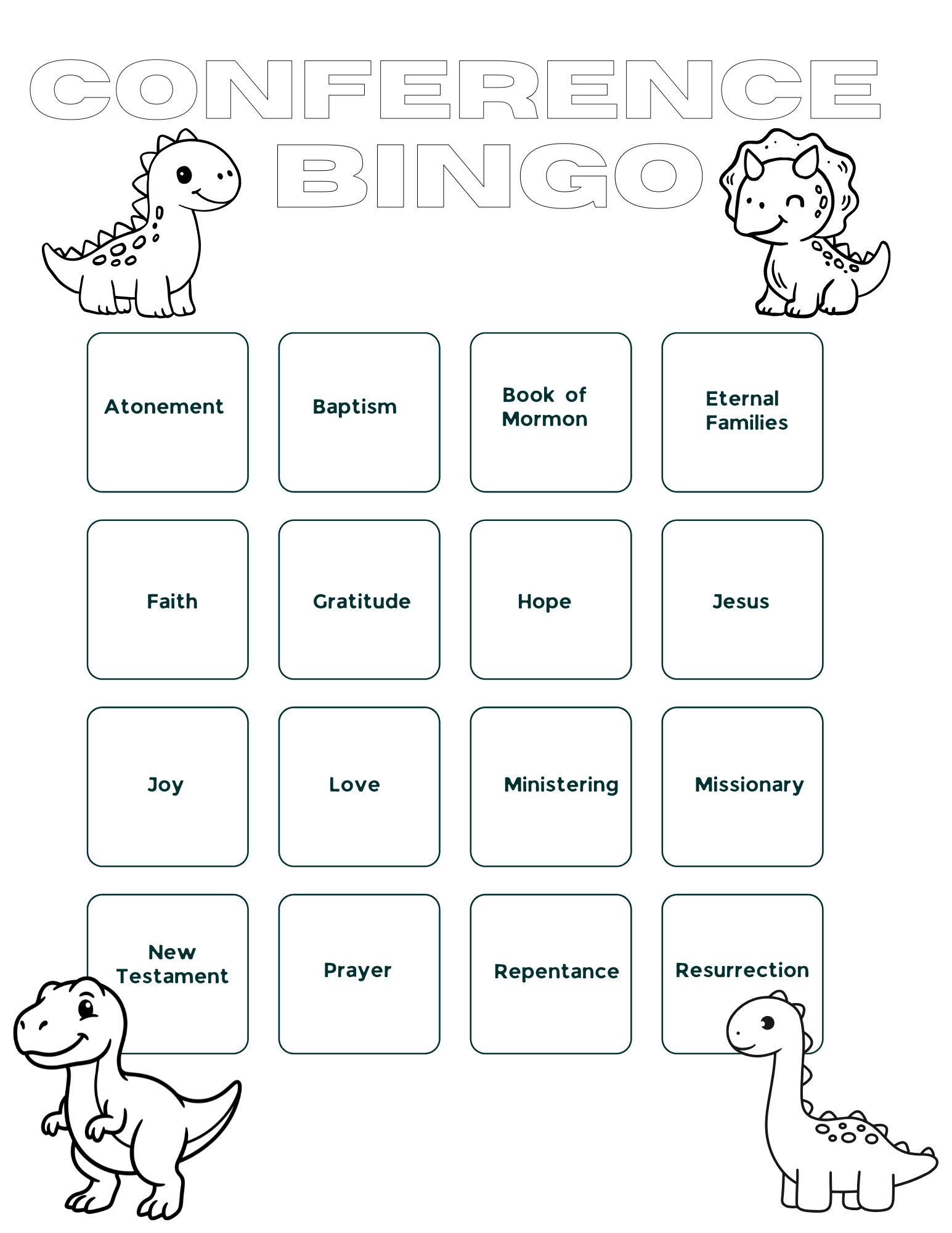 Free Conference Bingo (Kid Version - Downloadable)