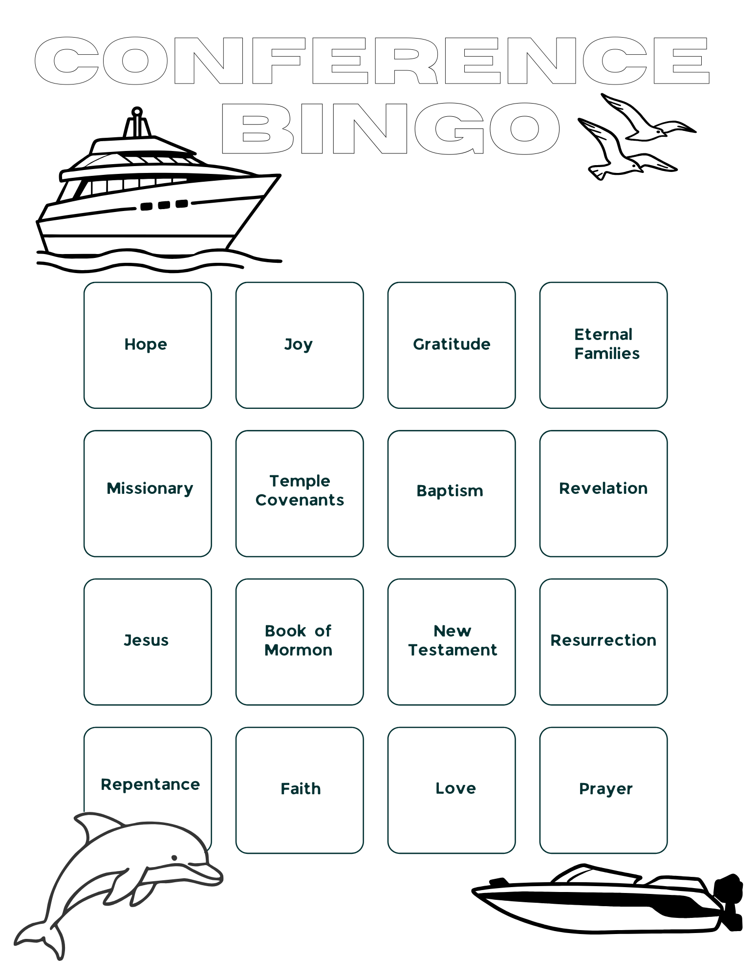 Free Conference Bingo (Kid Version - Downloadable)
