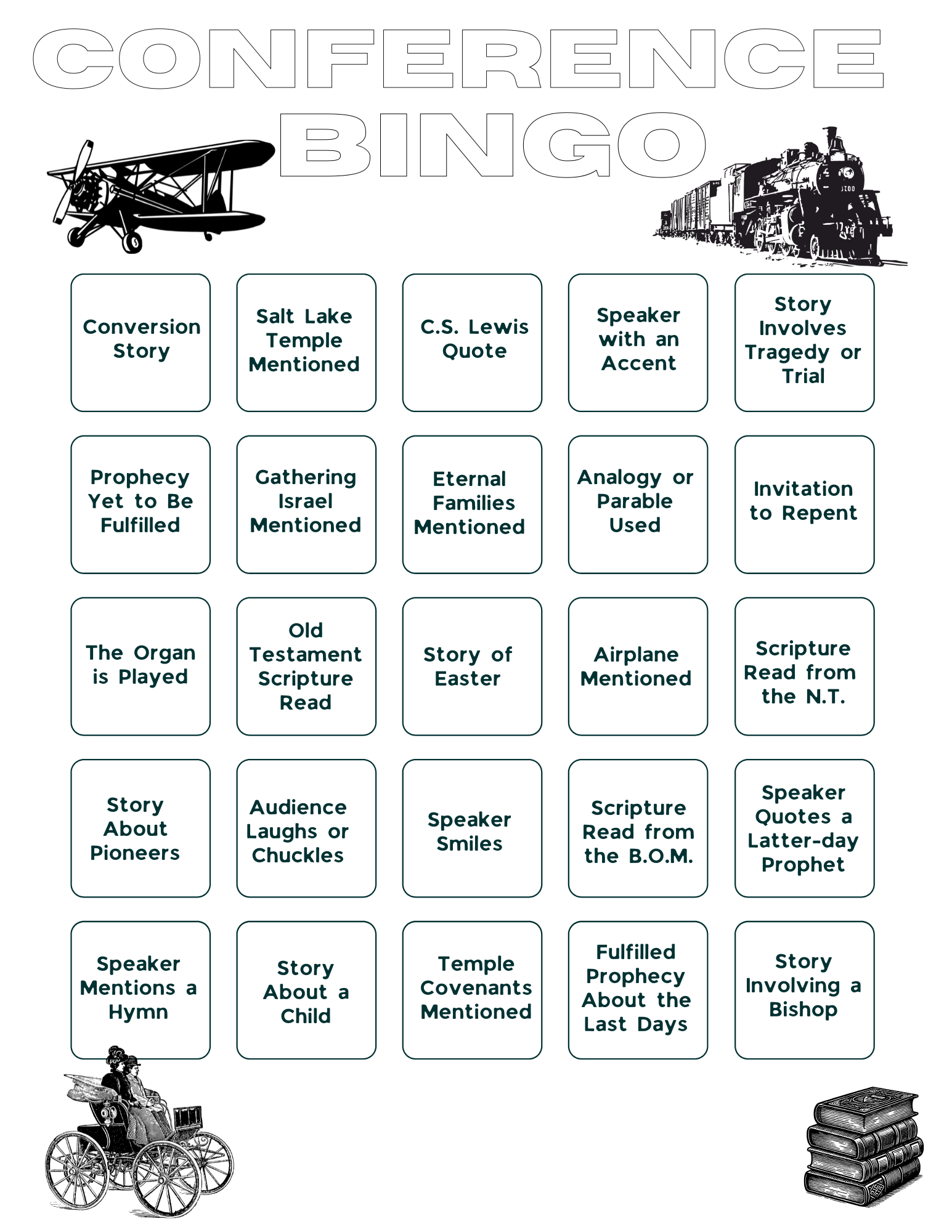 Free Conference Bingo (Adult Version - Downloadable)