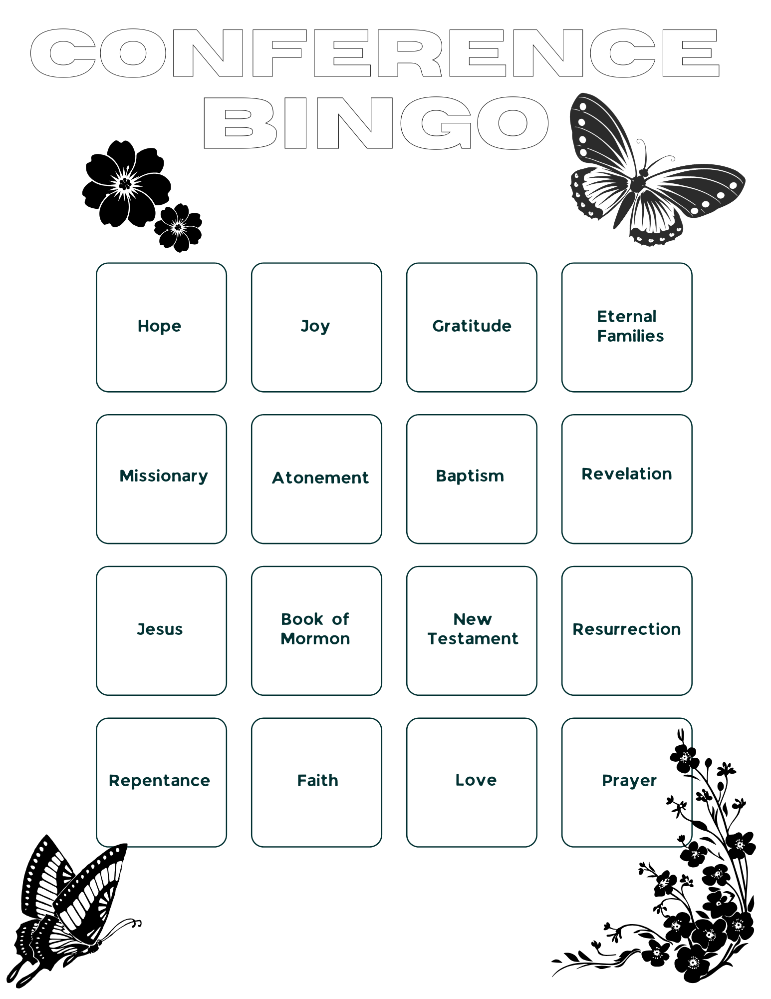 Free Conference Bingo (Kid Version - Downloadable)