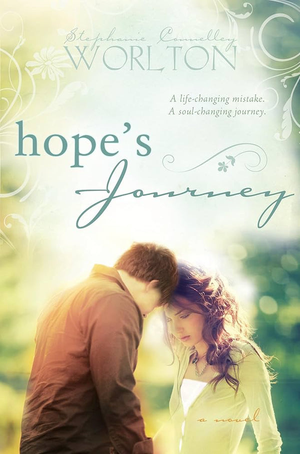 Book cover of 'Hope's Journey' with a couple embracing outdoors.
