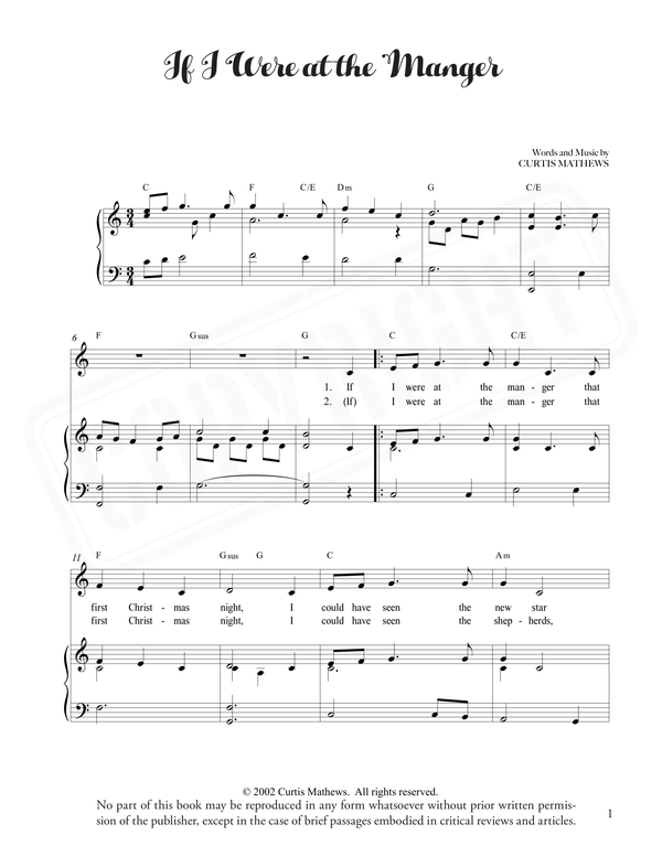 If I Were at the Manger - Sheet Music (Download)