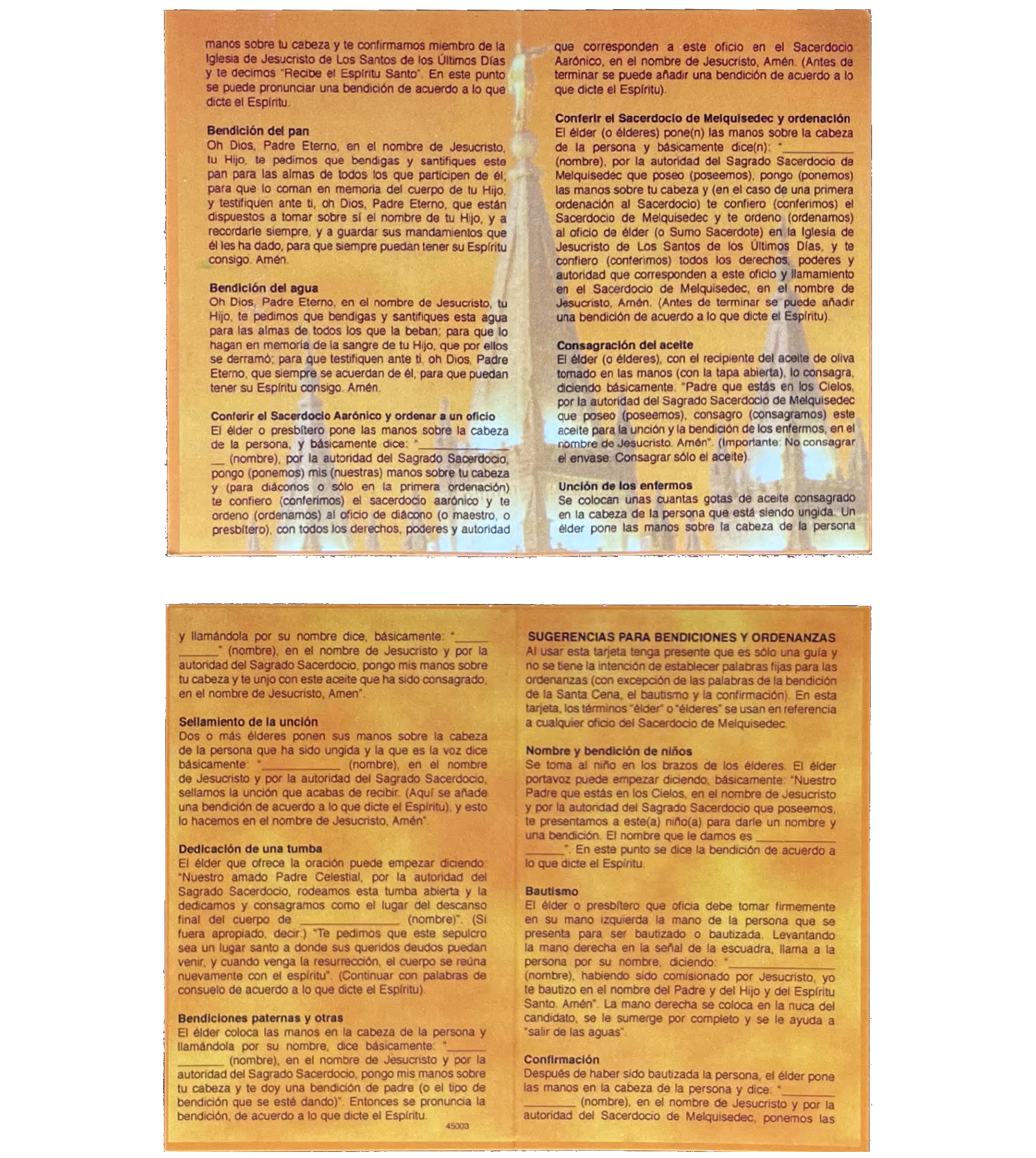 Priesthood Ordinance Card