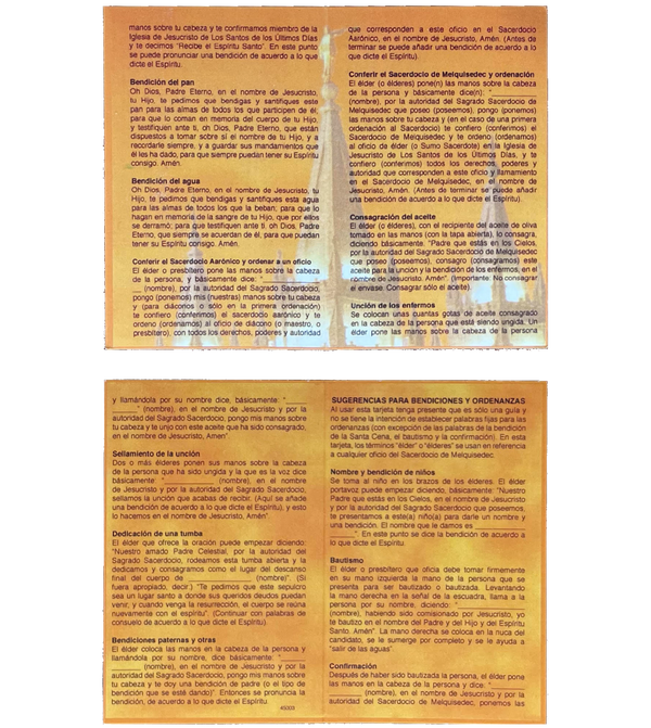 Priesthood Ordinance Card