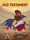 Illustrated book cover of 'Stories of the Old Testament Volume 2' with David and Goliath.