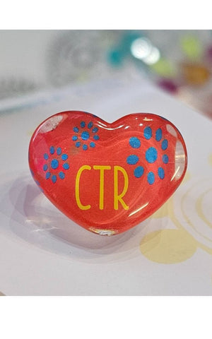 CTR Heart Red Bubble Ring Size 4