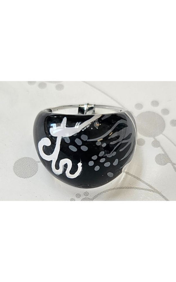 CTR Black Flower Bubble Ring Size 5 - Cedar Fort Publishing & Media