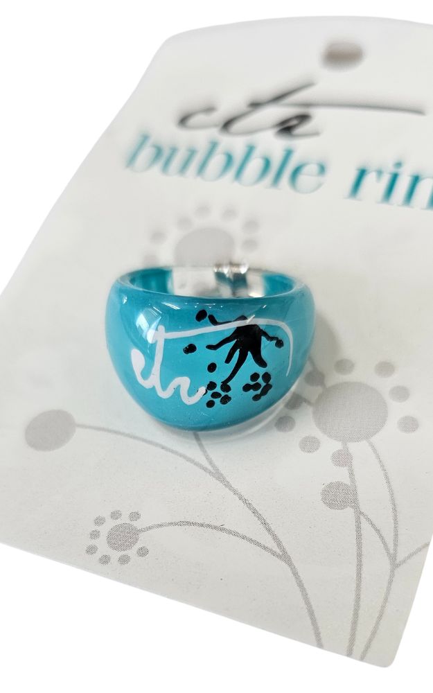 CTR Teal Flower Bubble Ring Size 5 - Cedar Fort Publishing & Media