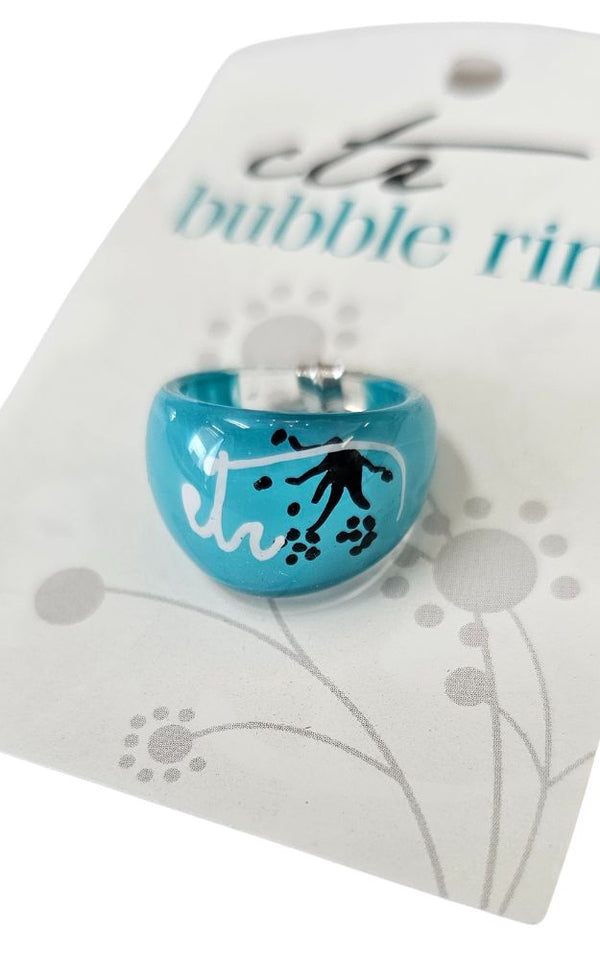 CTR Teal Flower Bubble Ring Size 5 - Cedar Fort Publishing & Media