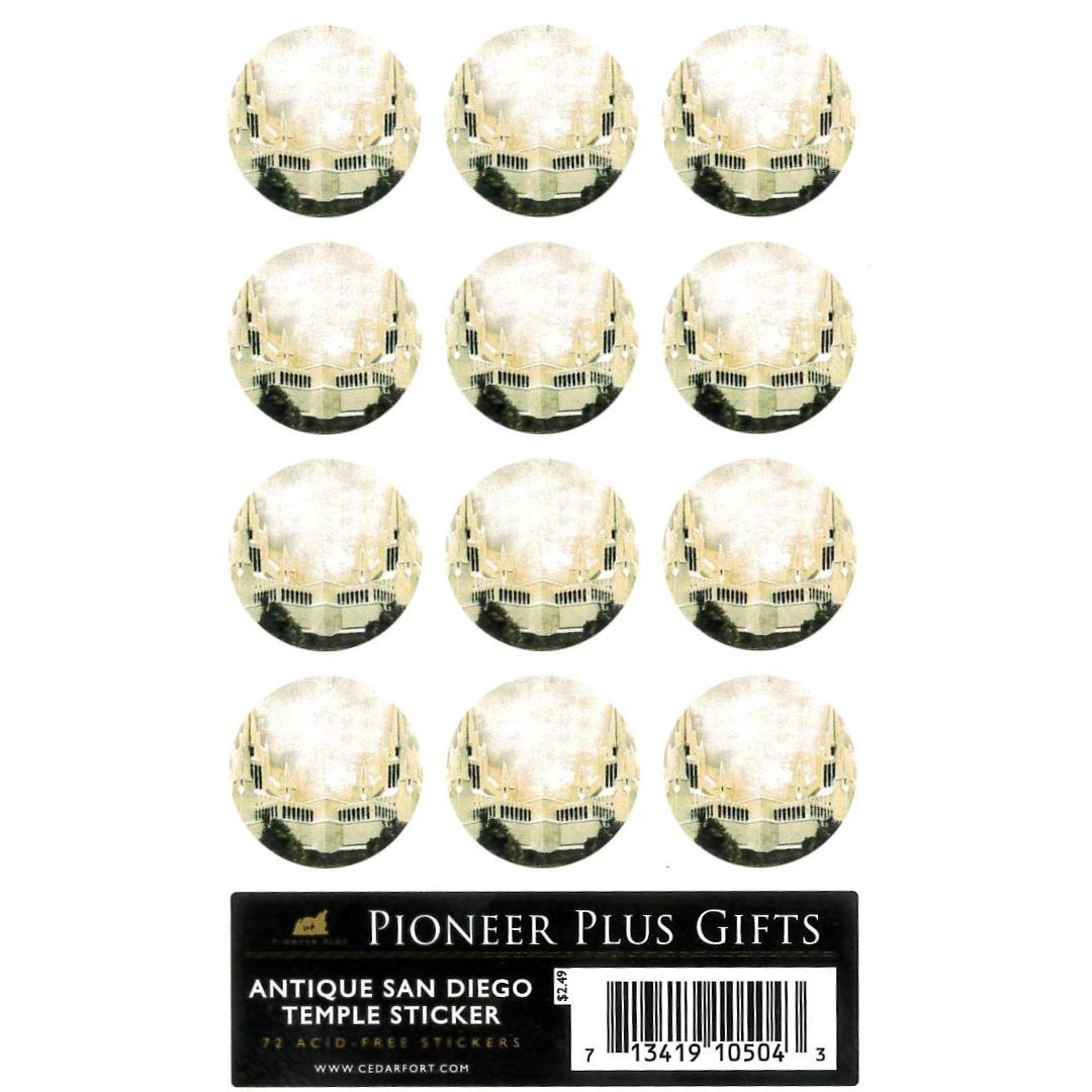 San Diego Temple - Stickers - Antique