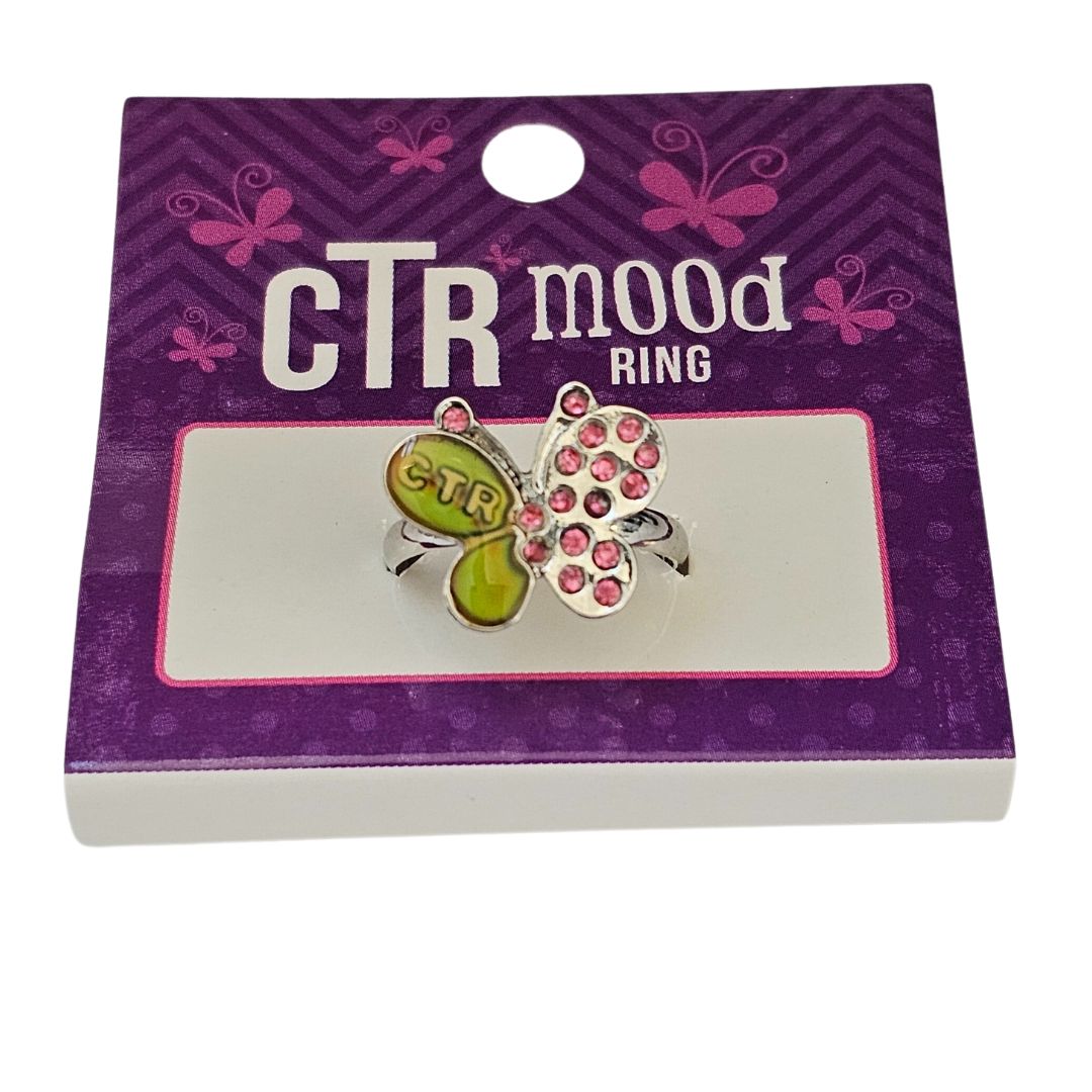 CTR Butterfly Mood Ring - Pink Crystal - Cedar Fort Publishing & Media
