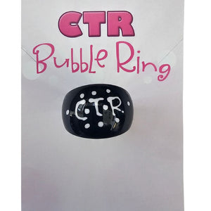 CTR Black Polka Dot Bubble Ring-Size 4