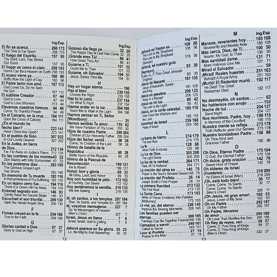 Spanish and English Hymn Index-Standard