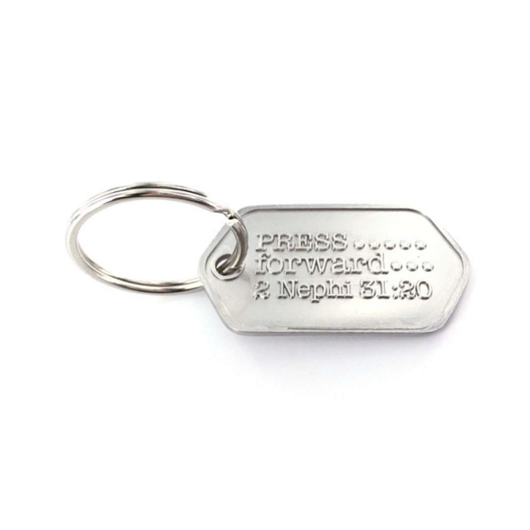 Press Forward - Keychain- Dog Tag - Cedar Fort Publishing & Media