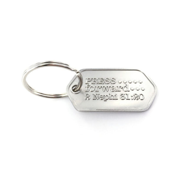 Press Forward - Keychain- Dog Tag - Cedar Fort Publishing & Media