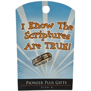 Ring- I Know the Scriptures are True- Mood Ring Size 6