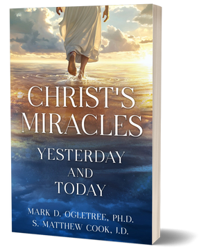 Book cover of 'Christ's Miracles Yesterday and Today' with Christ walking on water.