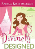 Book cover of 'Divinely Designed' by Rachael Renee Anderson with a woman in a pink chair.