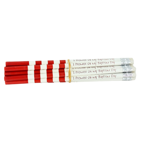 I Promise On My Baptism Day - Pencils - Easy Grip - 7 pk - red - Cedar Fort Publishing & Media