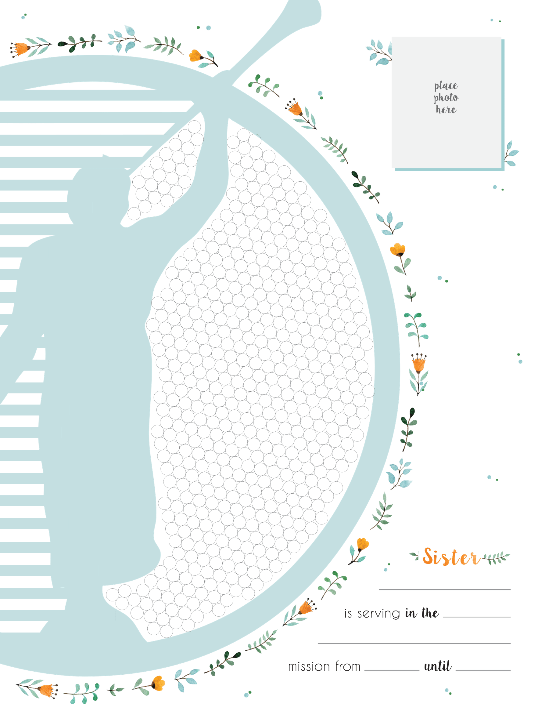 Sister Missionary Countdown Calendar with Stickers