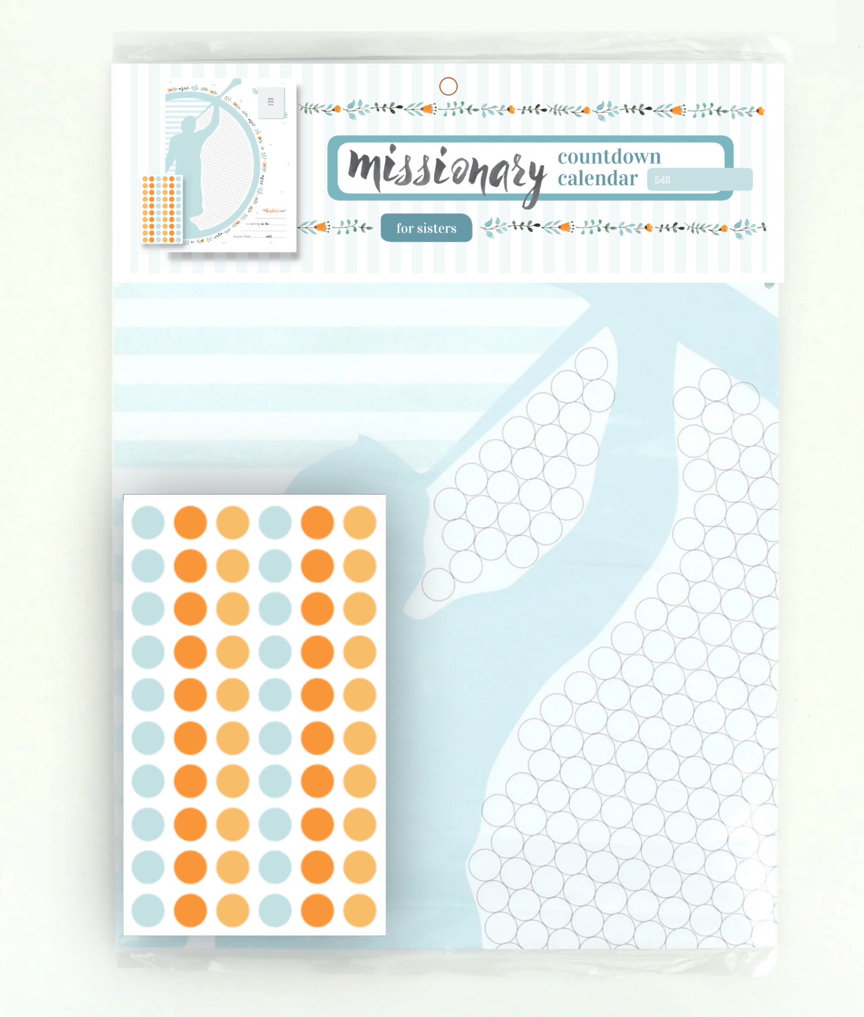 Sister Missionary Countdown Calendar with Stickers