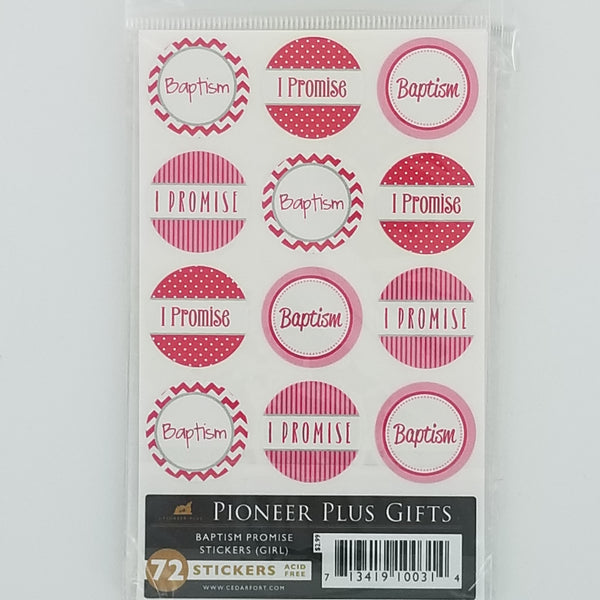 I Promise - Baptism - Stickers - Girl - Cedar Fort Publishing & Media