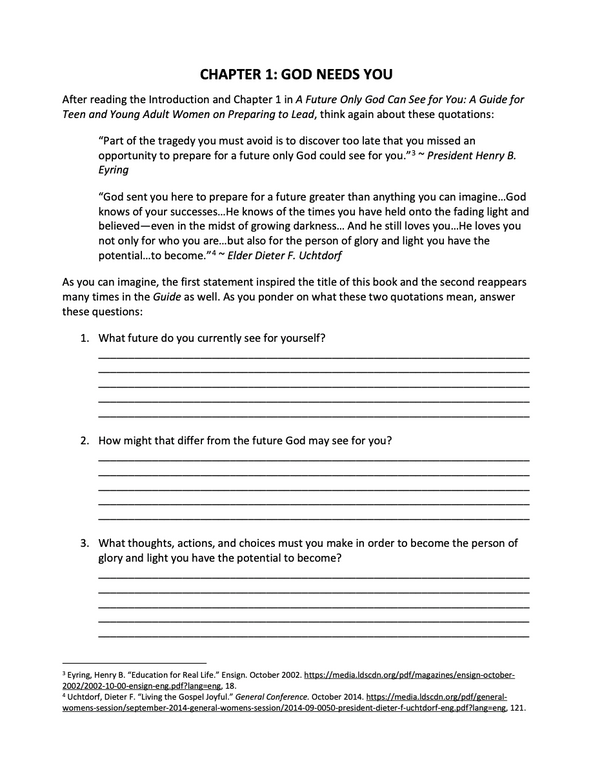 A Future Only God Can See for You: A WORKBOOK for Teen and Young Adult Women on Preparing to Lead