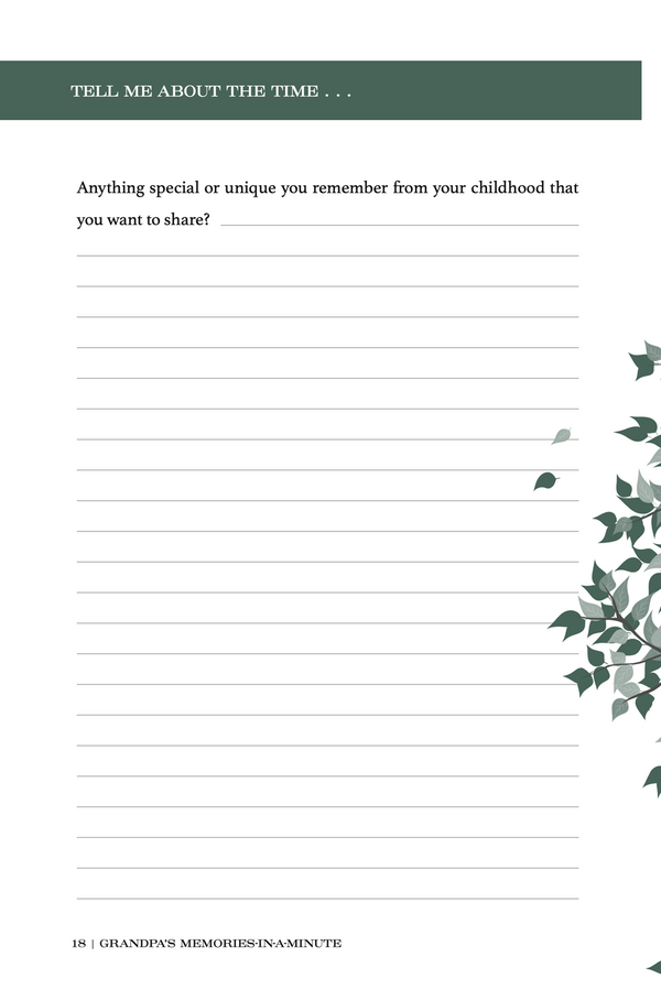 Grandpa, Tell Me About the Time: Memories In A Minute