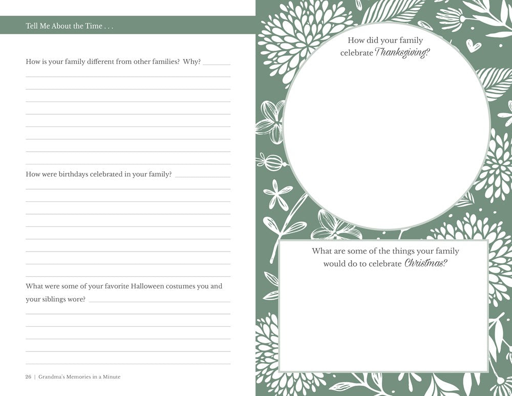 Grandma, Tell Me About the Time - Memory Prompt Journal