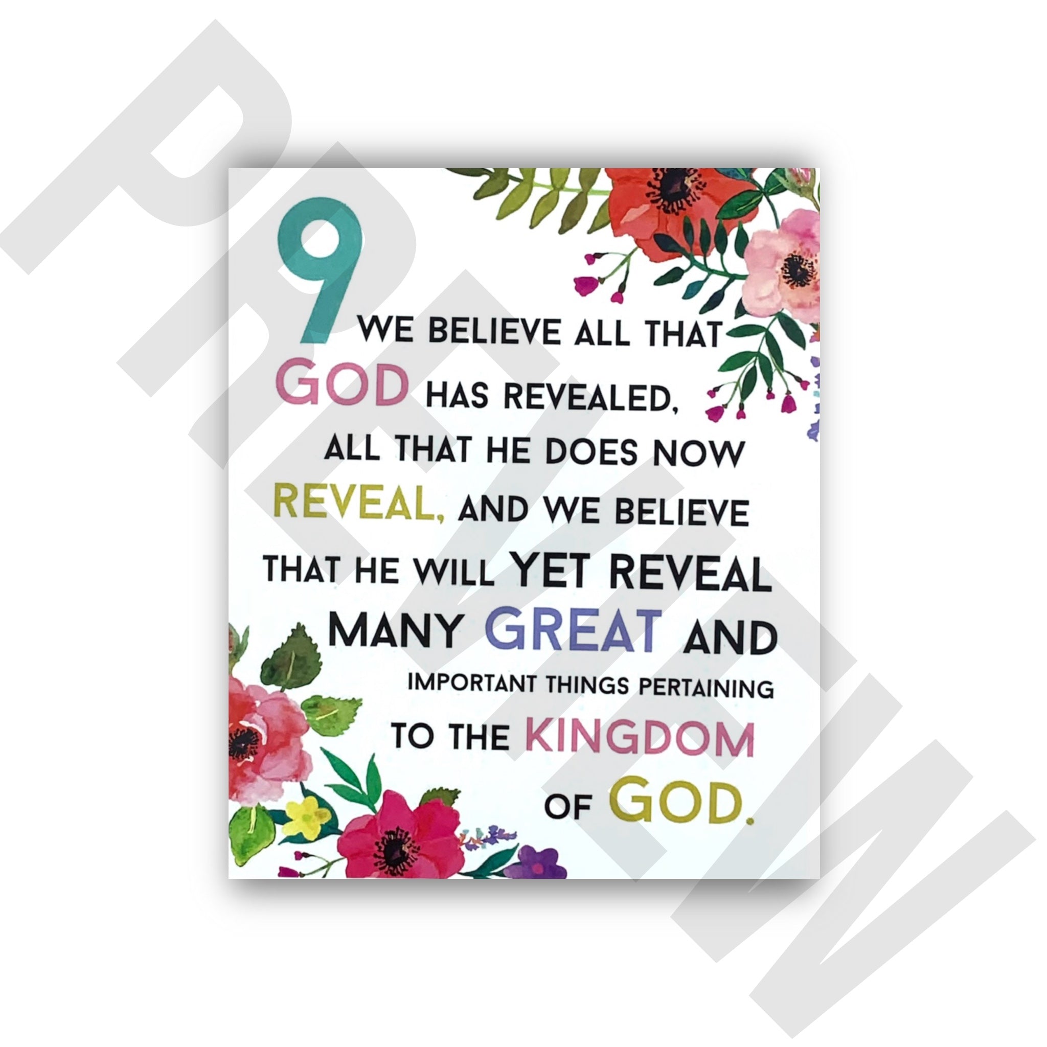 Articles of Faith Art- Pack of 13