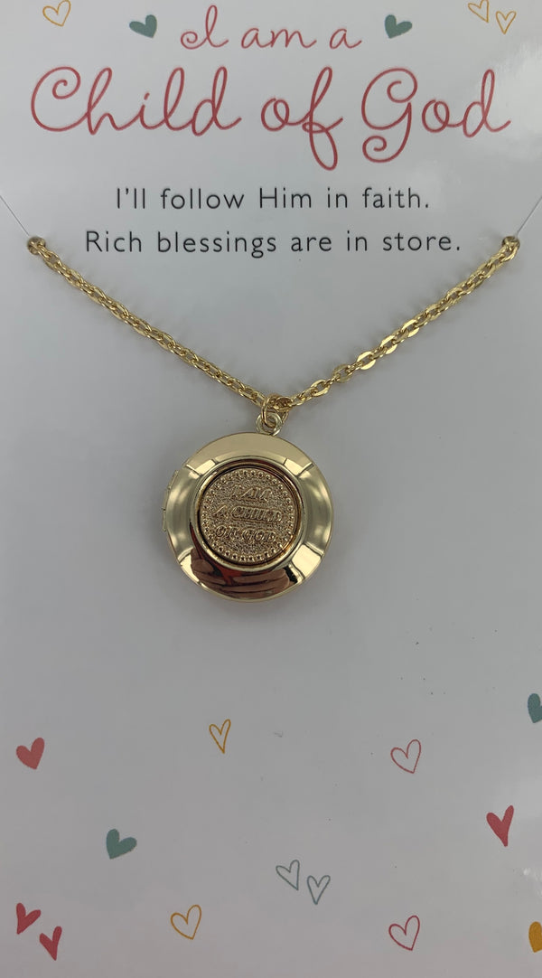 I Am A Child of God - Necklace - Locket - Gold - Cedar Fort Publishing & Media