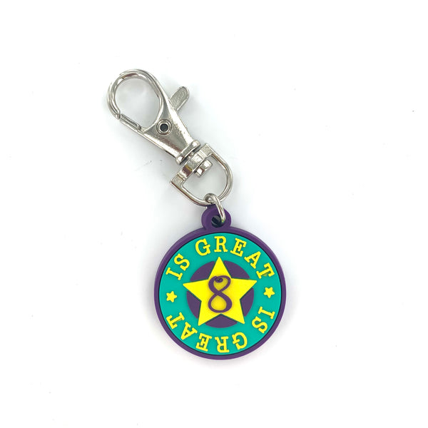 8 is Great Zipper Charm