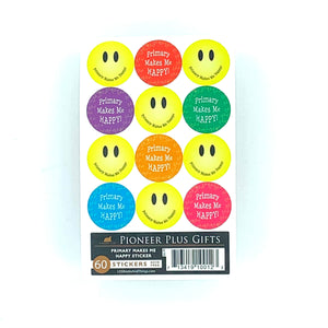 Primary Makes Me Happy Stickers-6 Pack