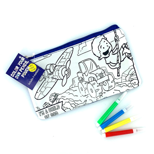 Color Your Own Pencil Pouch-Boy - Cedar Fort Publishing & Media