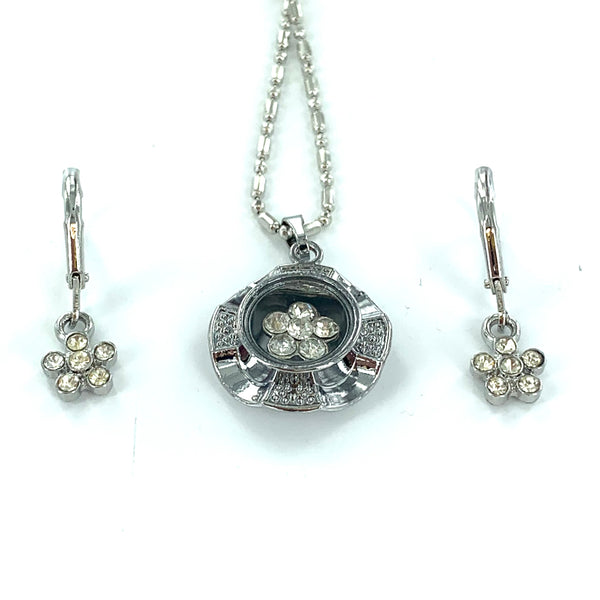 Baptism Spinner Necklace & Earrings Gift