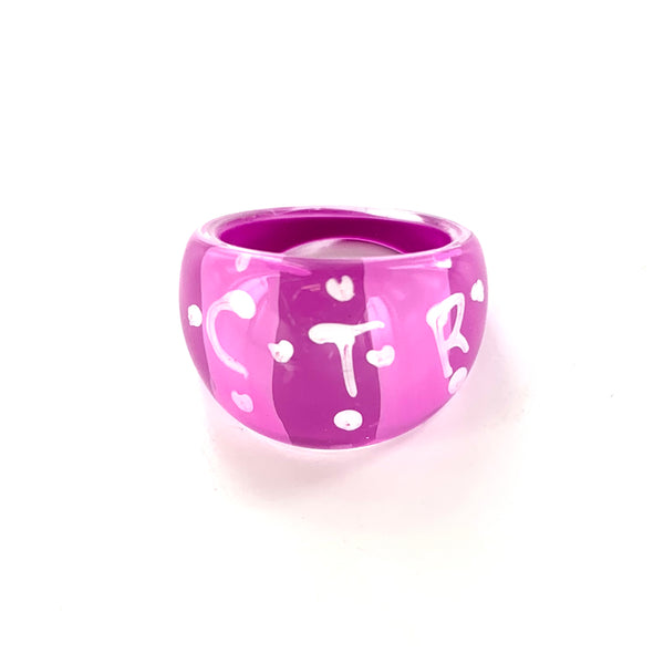 CTR Pink Polka Dot Bubble Ring