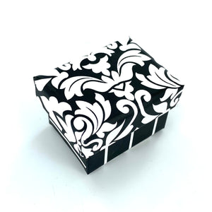 Ring Box - Damask Black Stripe