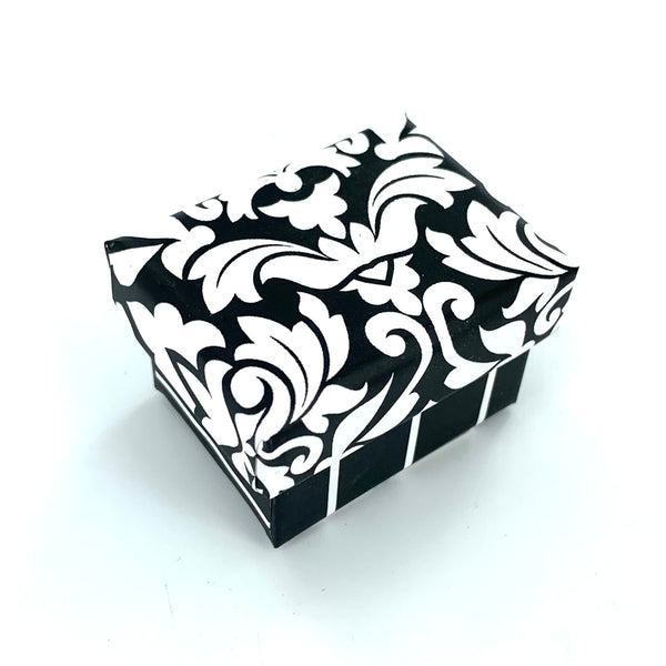 Ring Box - Damask Black Stripe