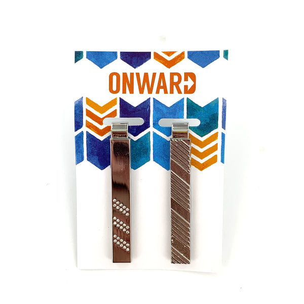Onward Silver Tie Clips - 2pk - Cedar Fort Publishing & Media
