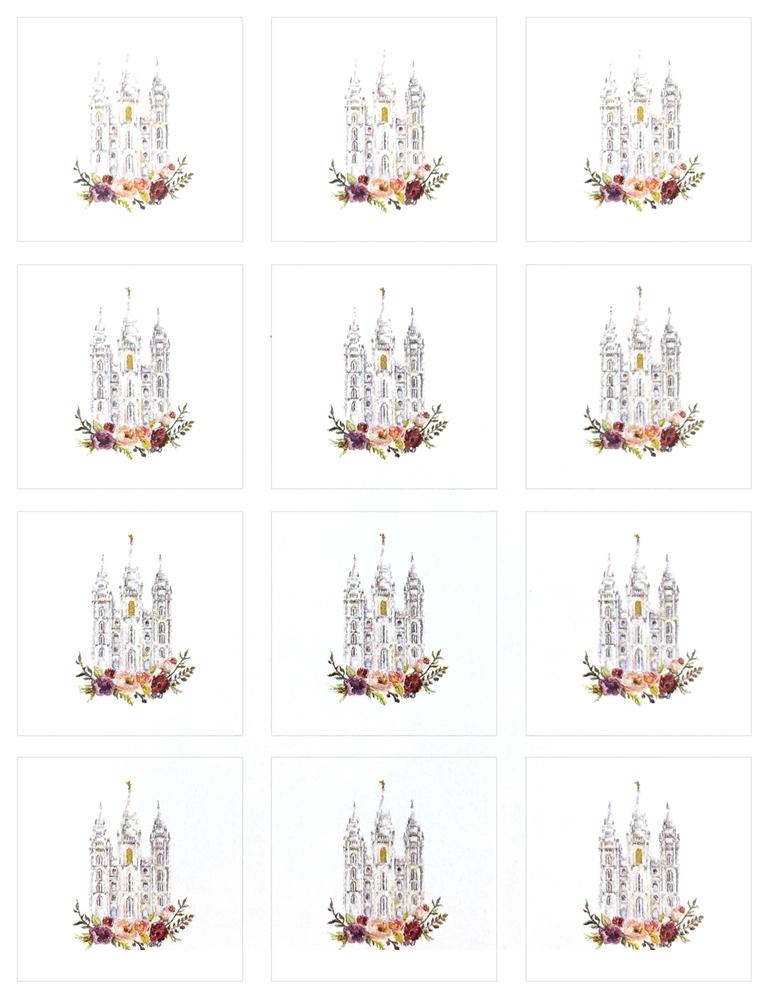 Salt Lake Temple Watercolor - Stickers