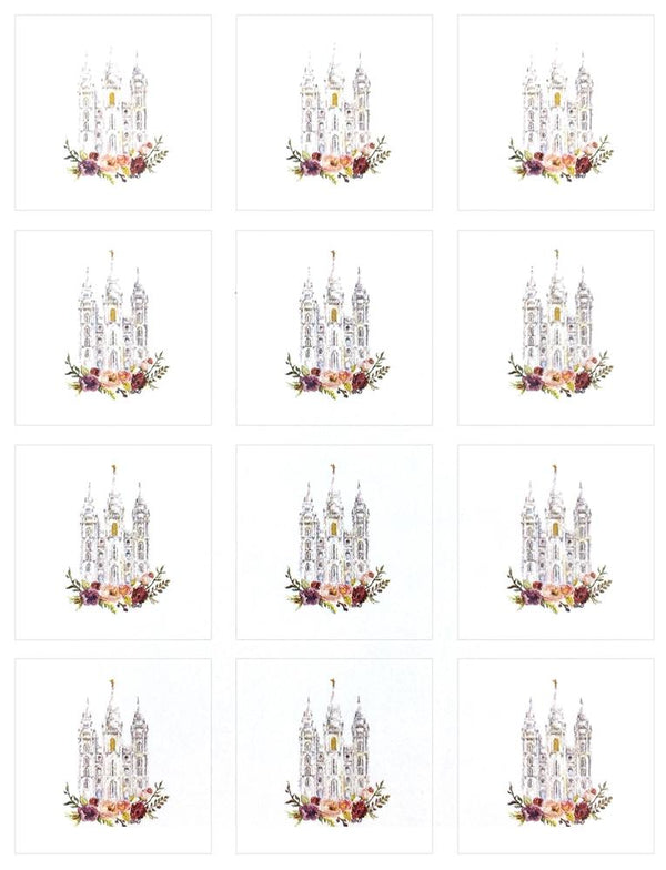 Salt Lake Temple Watercolor - Stickers