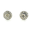 C734 Sage / Earring / Round Rhinestone