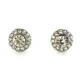 C734 Sage / Earring / Round Rhinestone