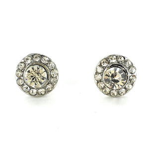 C734 Sage / Earring / Round Rhinestone