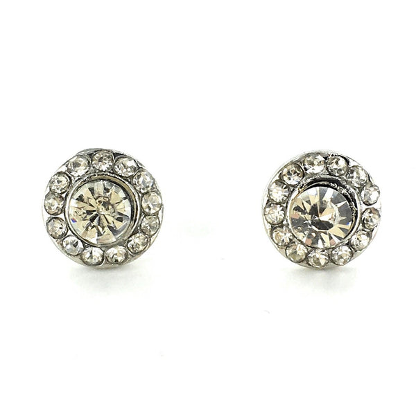 C734 Sage / Earring / Round Rhinestone