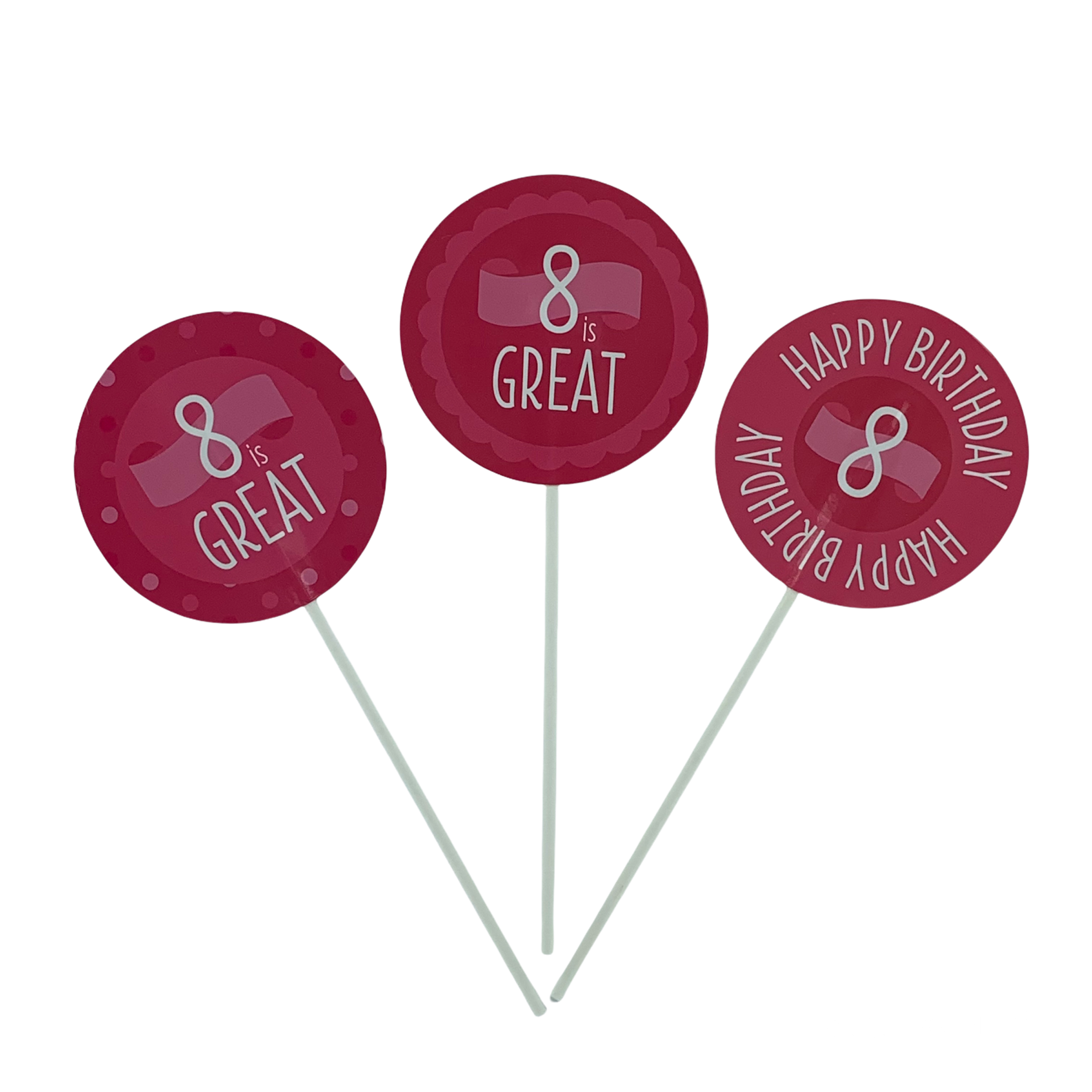8 is Great - Gift Toppers - Girl