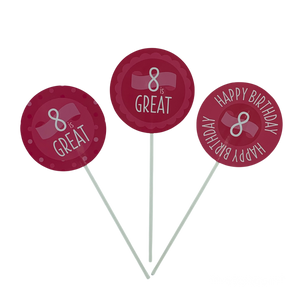 8 is Great - Gift Toppers - Girl